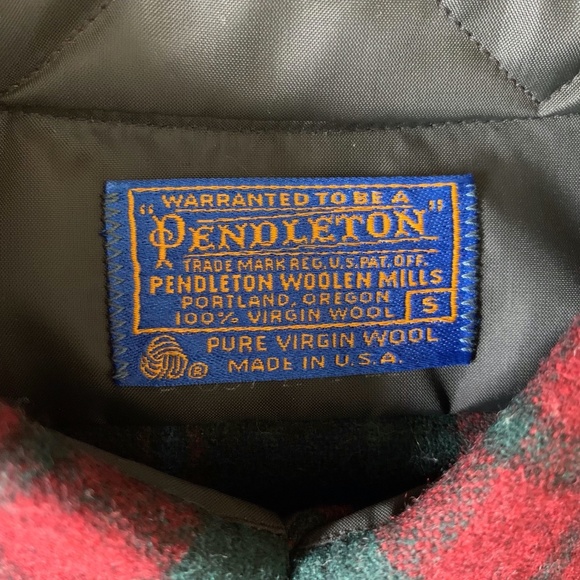 Vintage 60s Pendleton Fireside Shirt Sz Small Red Plaid Wool Collar One Pocket - Picture 3 of 12